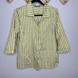 Alembika Striped Button Down Blouse Sz 2